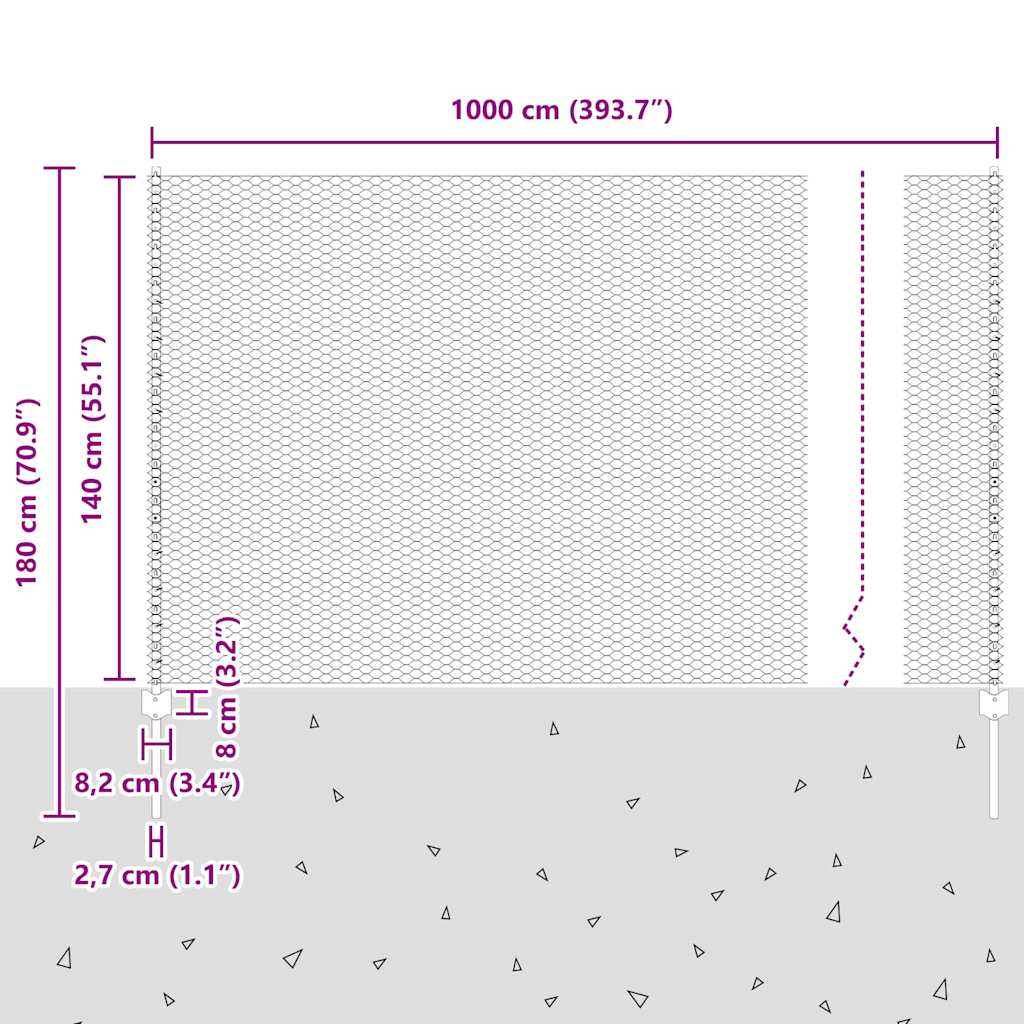 Zavarena žičana ograda 10 x 1,4 m (Š x V) Čelik premazan PVC-om