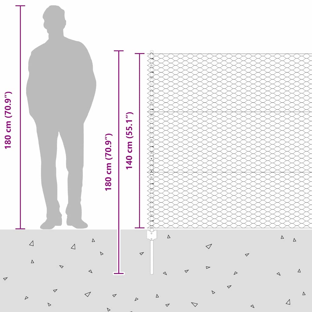 Zavarena žičana ograda 25 x 1,4 m (Š x V) Čelik premazan PVC-om