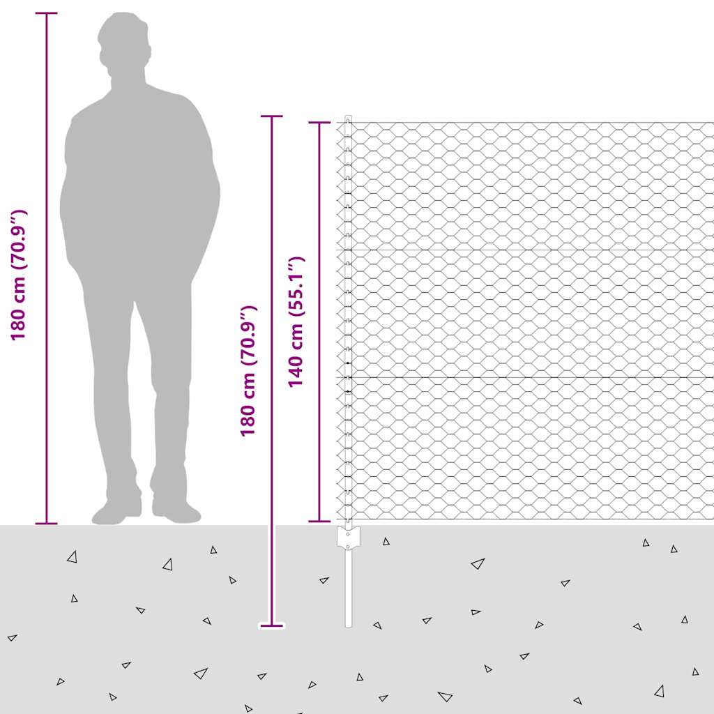 Zavarena žičana ograda 25 x 1,4 m (Š x V) Čelik premazan PVC-om