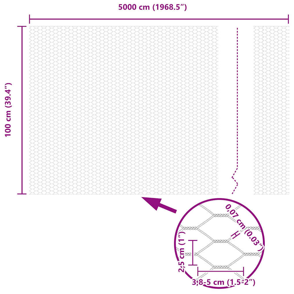 Zavarena žičana ograda 50 x 1 m (Š x V) Čelik premazan PVC-om