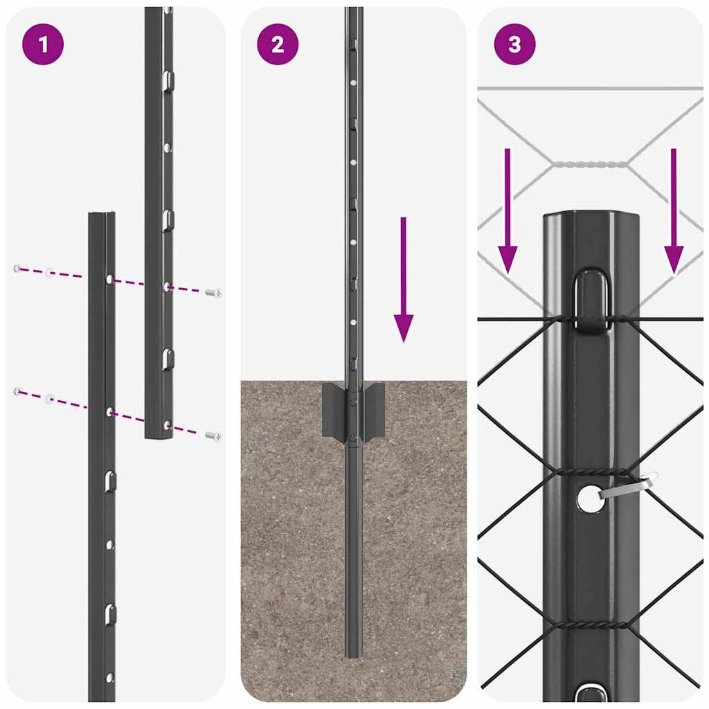 Zavarena žičana ograda 50 x 1 m (Š x V) Čelik premazan PVC-om