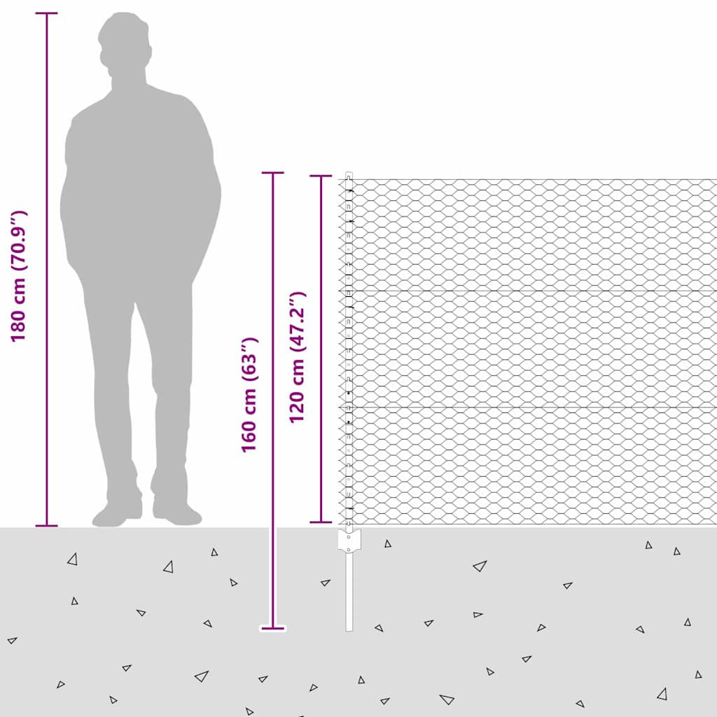 Zavarena žičana ograda 50 x 1,2 m (Š x V) Čelik premazan PVC-om