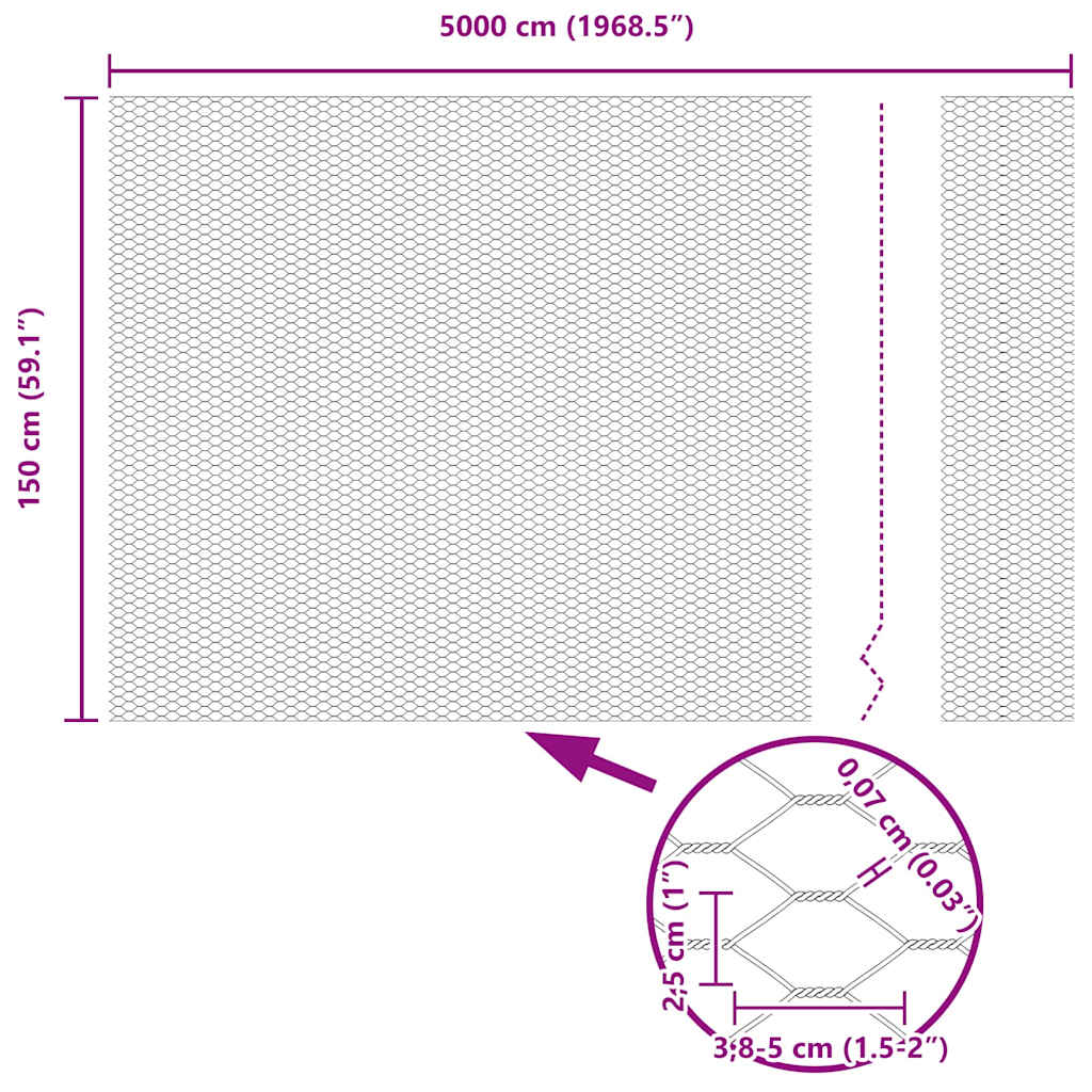 Zavarena žičana ograda 50 x 1,5 m (Š x V) Čelik premazan PVC-om
