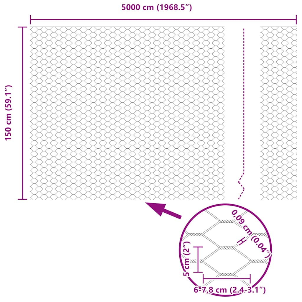 Zavarena žičana ograda 50 x 1,5 m (Š x V) Čelik premazan PVC-om