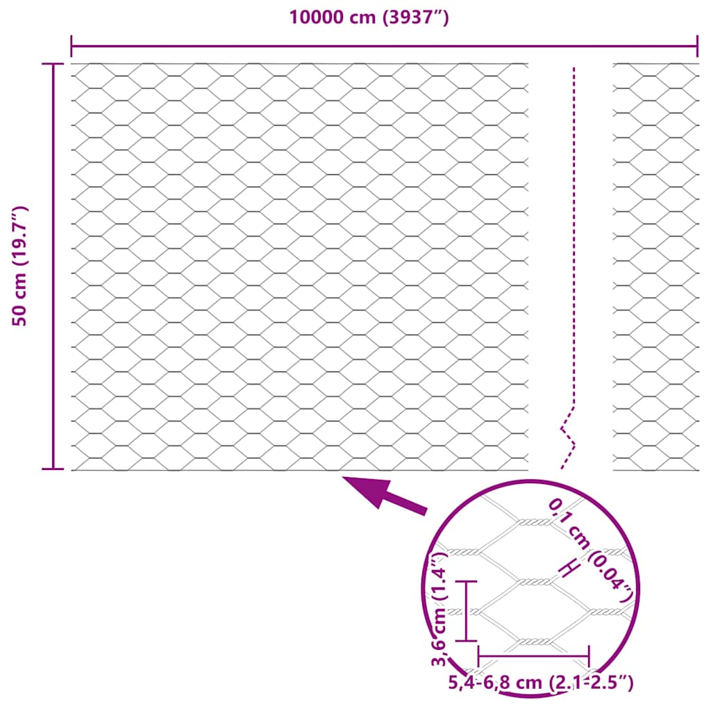 Zavarena žičana ograda 100 x 0,5 m (Š x V)
