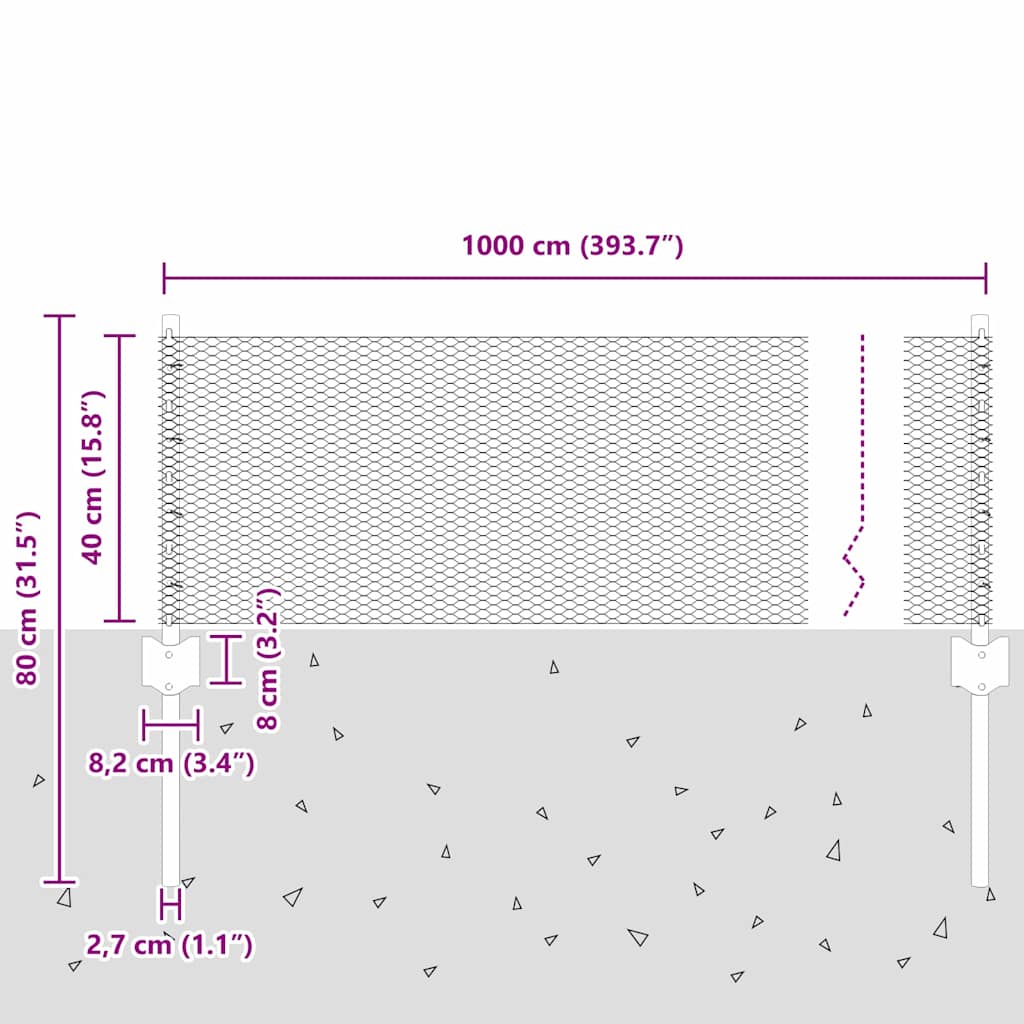 Zavarena žičana ograda 10 x 0,4 m (Š x V) Vruće pocinčani čelik