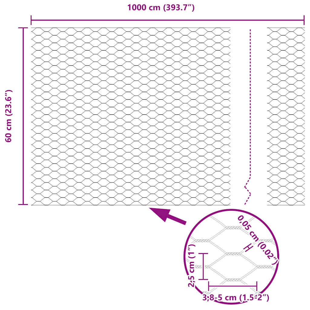 Zavarena žičana ograda 10 x 0,6 m (Š x V) Vruće pocinčani čelik