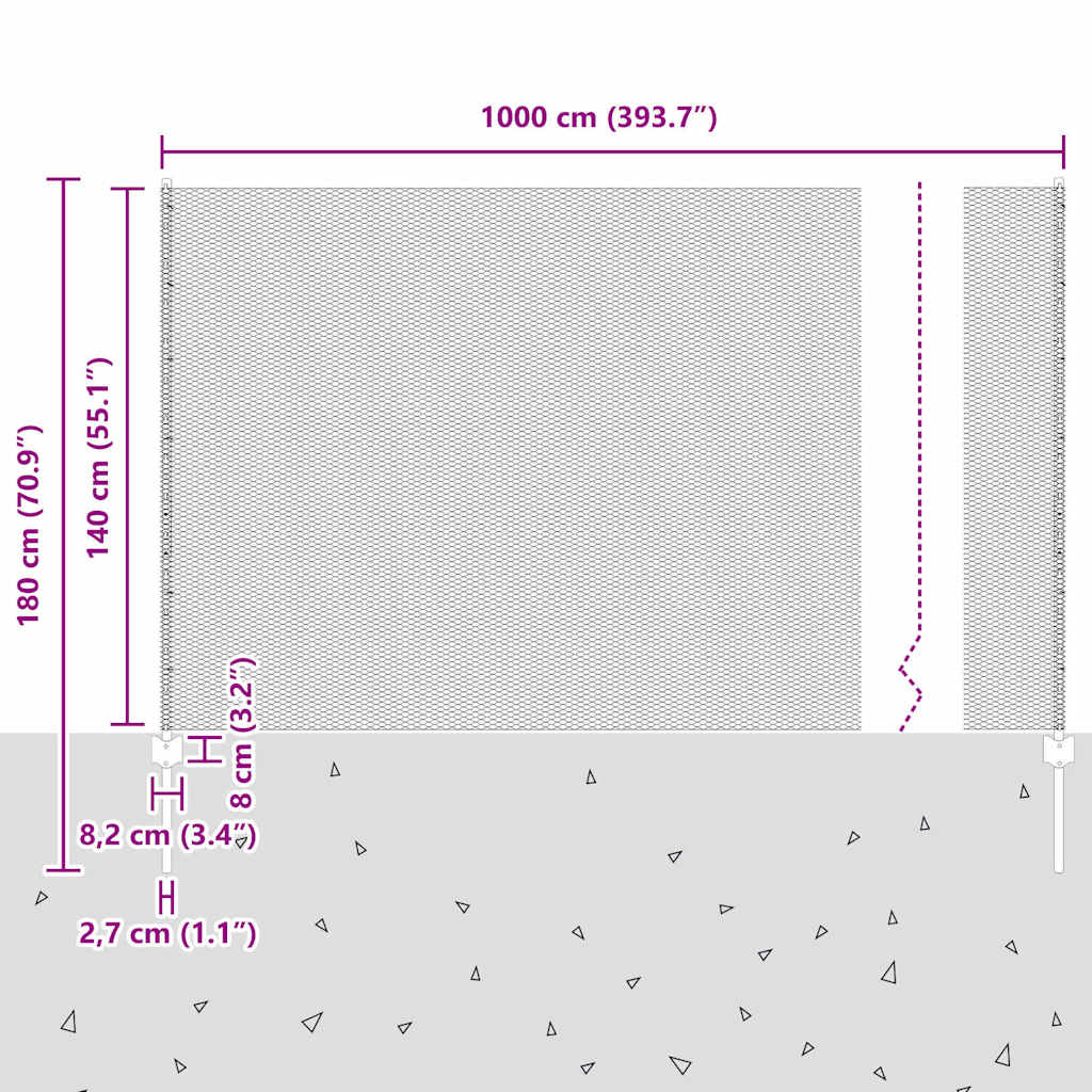 Zavarena žičana ograda 10 x 1,4 m (Š x V) Vruće pocinčani čelik
