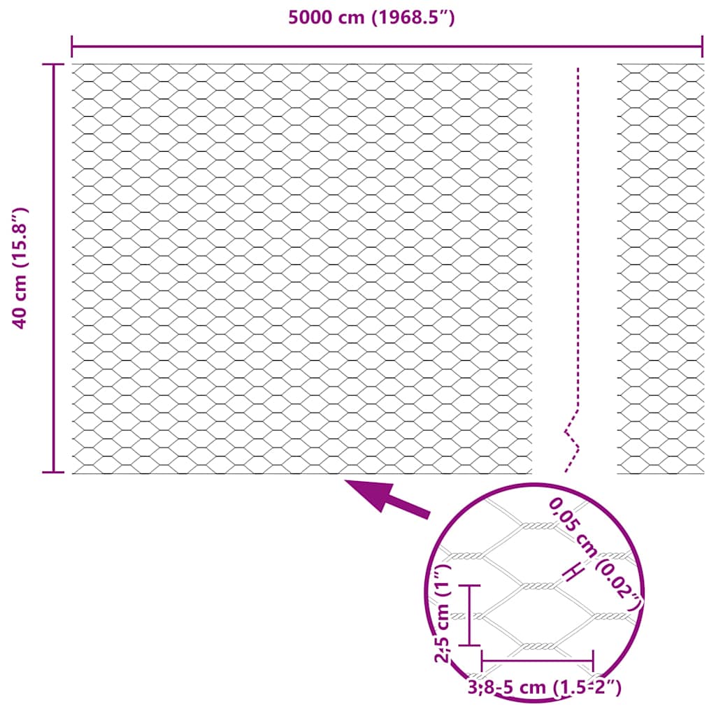 Zavarena žičana ograda 50 x 0,4 m (Š x V) Vruće pocinčani čelik