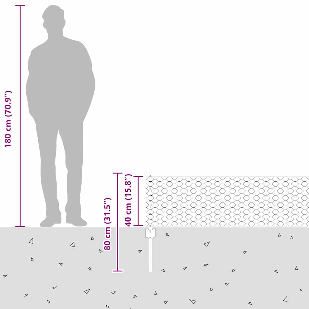 Zavarena žičana ograda 50 x 0,4 m (Š x V) Vruće pocinčani čelik