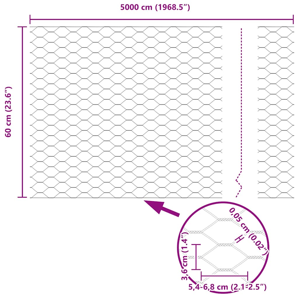 Zavarena žičana ograda 50 x 0,6 m (Š x V) Vruće pocinčani čelik