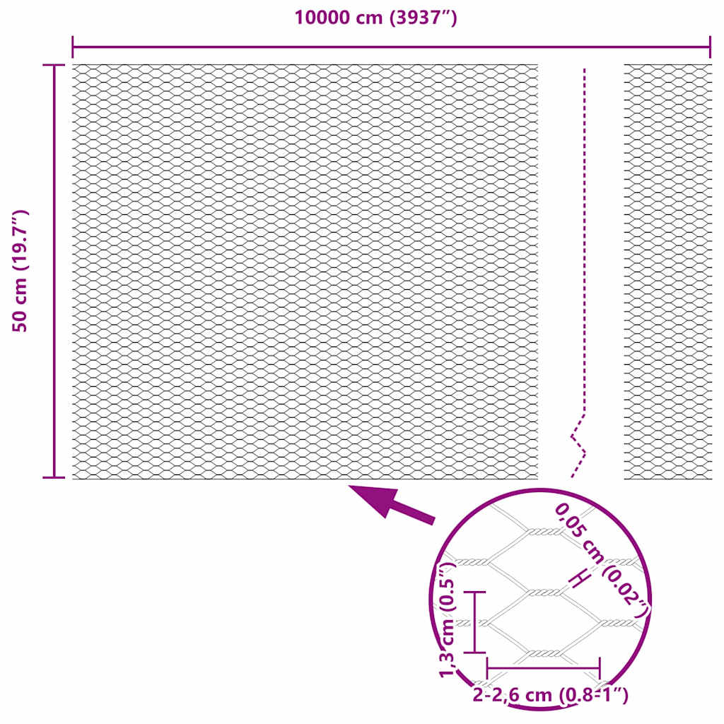 Zavarena žičana ograda 100 x 0,5 m (Š x V)
