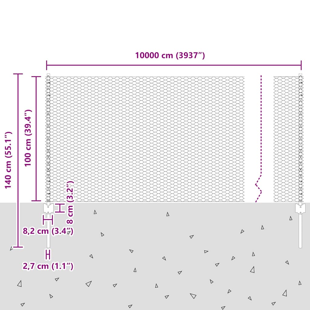 Zavarena žičana ograda 100 x 1 m (Š x V) Vruće pocinčani čelik