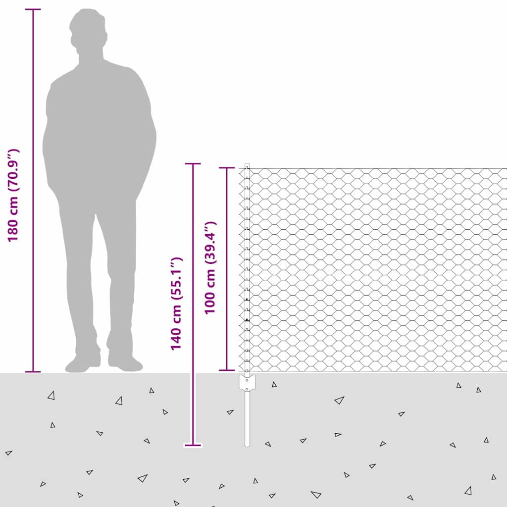 Zavarena žičana ograda 100 x 1 m (Š x V) Vruće pocinčani čelik
