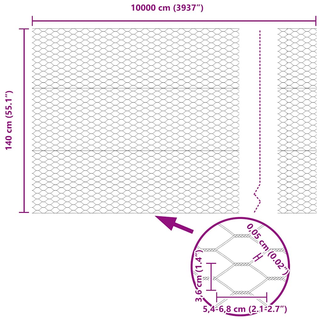 Zavarena žičana ograda 100 x 1,4 m (Š x V)