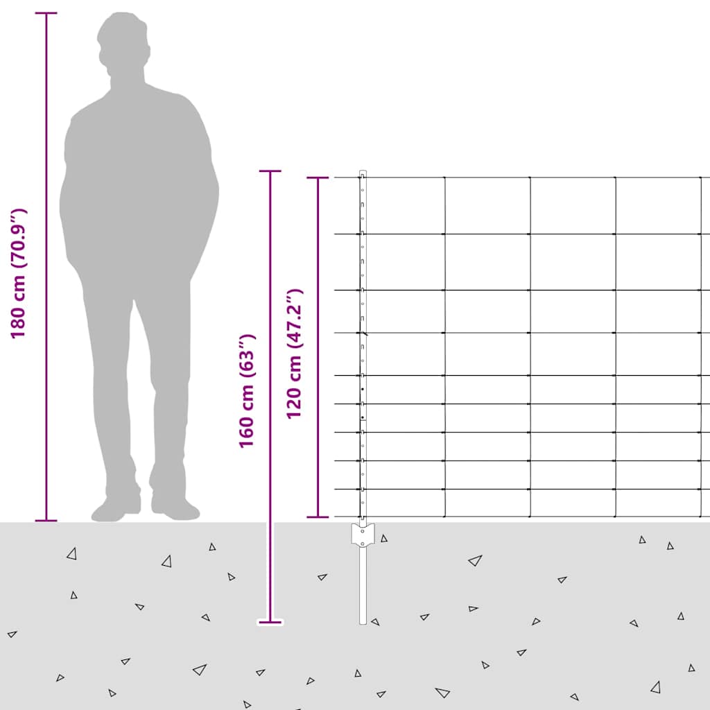 Divlja Ograde s Stupovima 25 x 1,2 m (Š x V)