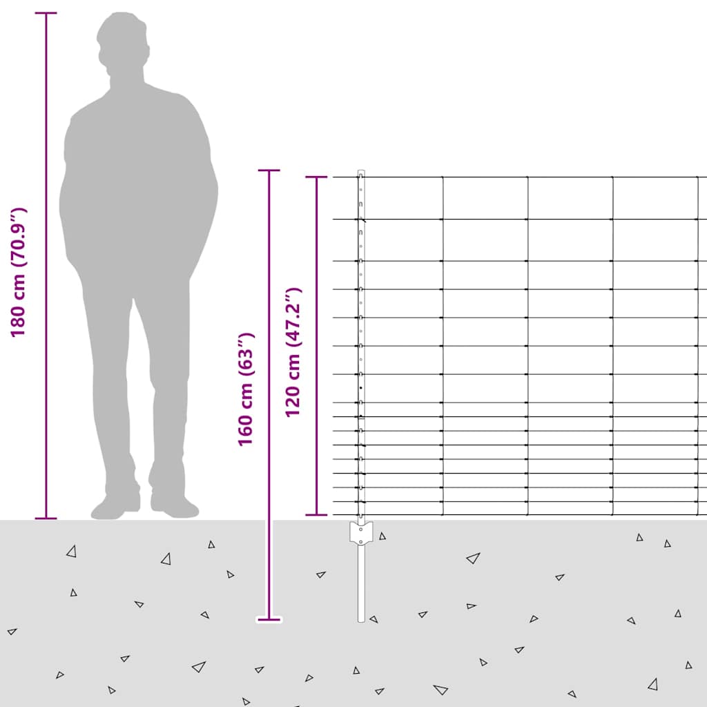 Divlja Ograde s Stupovima 25 x 1,2 m (Š x V)