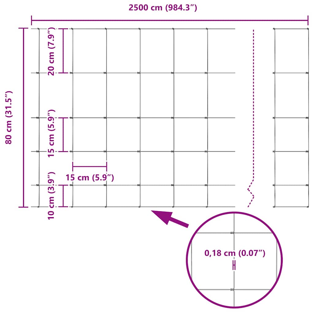 Divlja Ograde s Stupovima 50 x 0,8 m (Š x V)