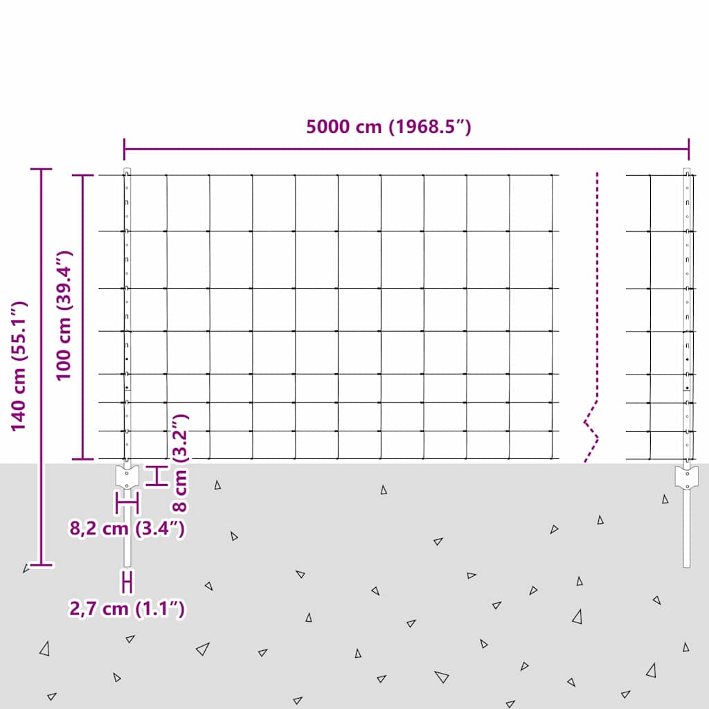 Divlja Ograde s Stupovima 50 x 1 m (Š x V)
