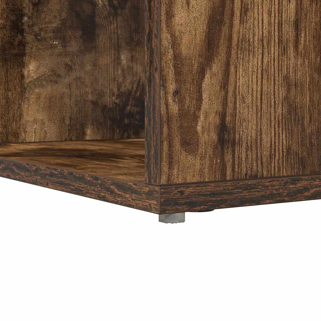 Kutni stol s policom Dimljeni hrast 101,5 x 149,5 x 149,5 cm