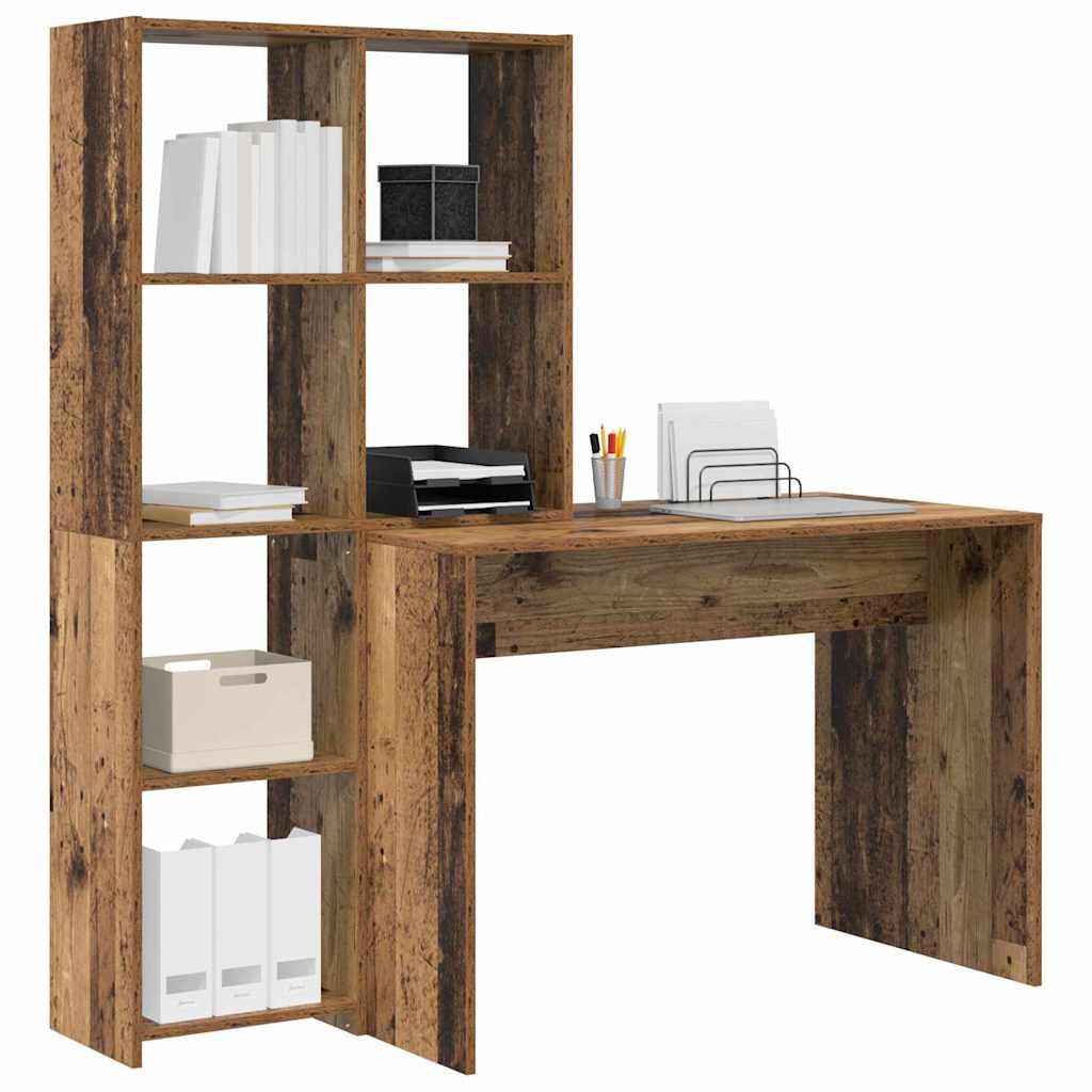 Stol s policom Staro drvo 138,5 x 55 x 143 cm Konstruirano drvo