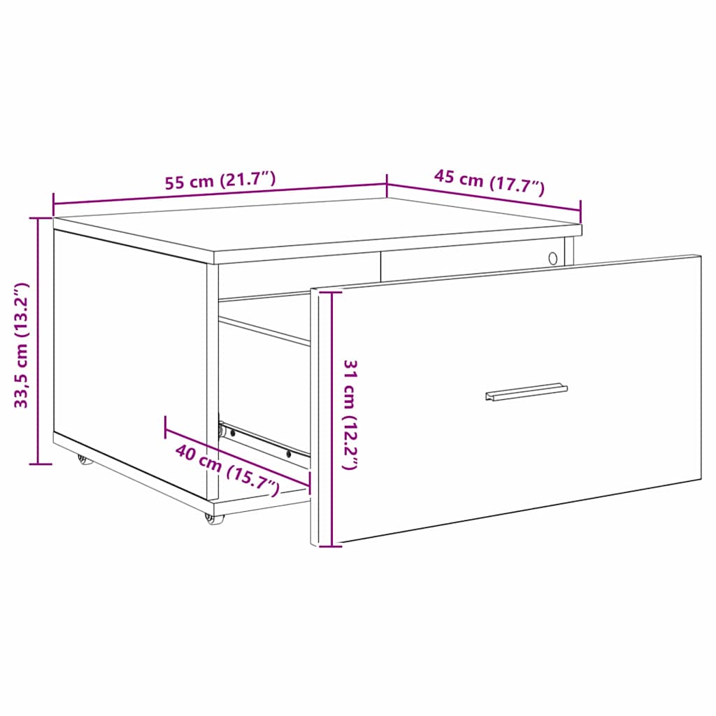 Stol Crni hrast 131,5 x 50 x 106,5 cm Konstruirano drvo