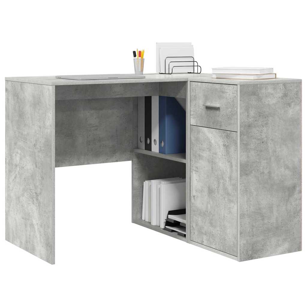 Kutni stol s ladicama Betonski sivi 102 x 88 x 75 cm