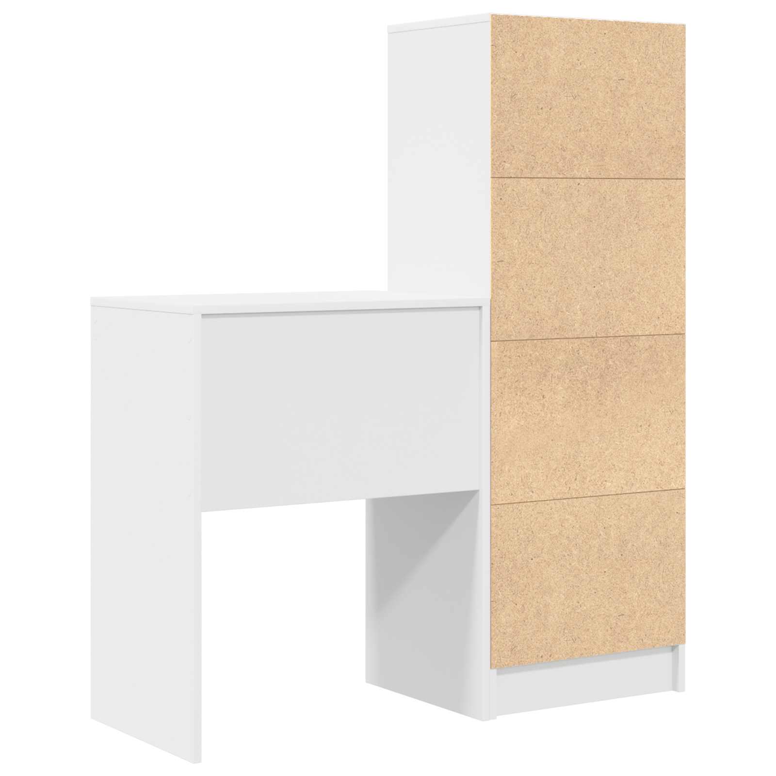 Stol s ladicama s policom s pohranom 2 pcs Bijelo