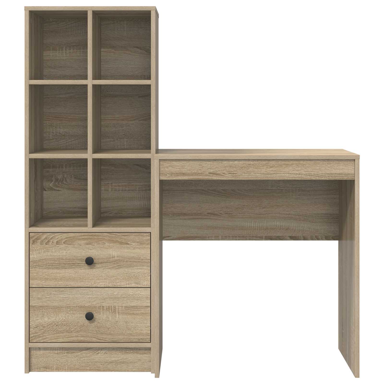 Stol s ladicama s policom s pohranom 2 pcs Sonoma hrast
