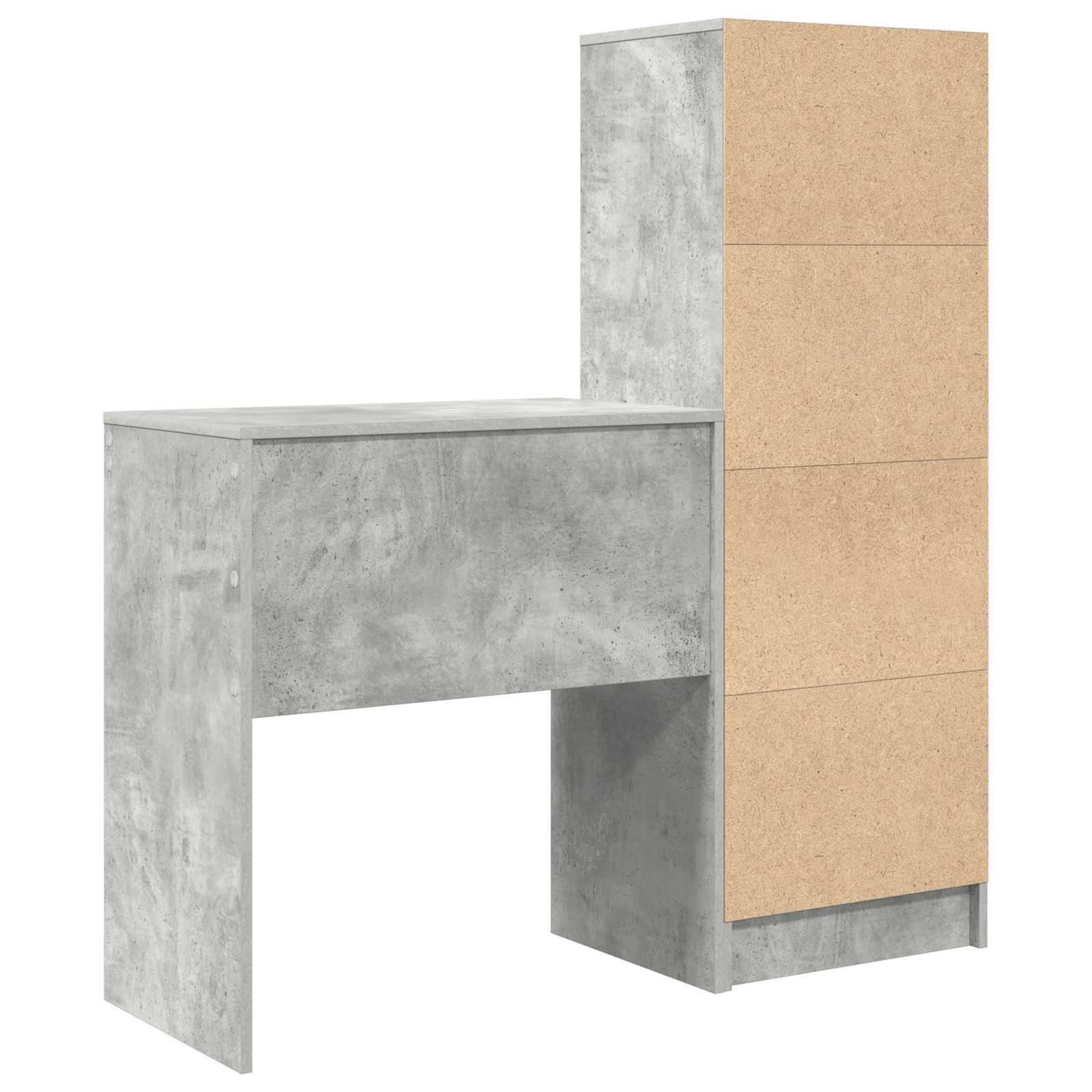 Stol s ladicama s policom s pohranom 2 pcs Betonski sivi