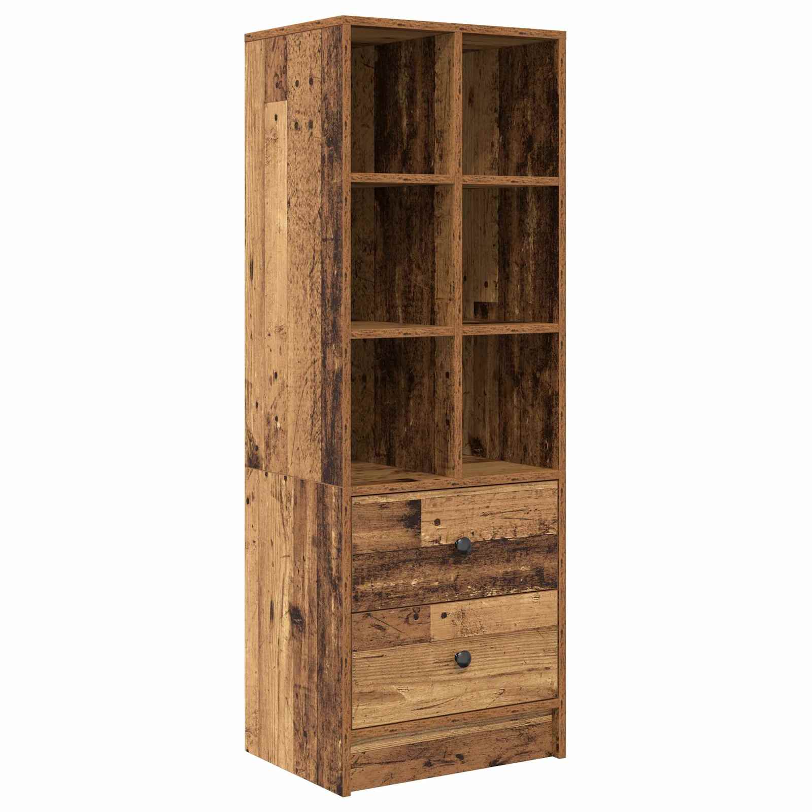 Stol s ladicama s policom s pohranom 2 pcs Staro drvo