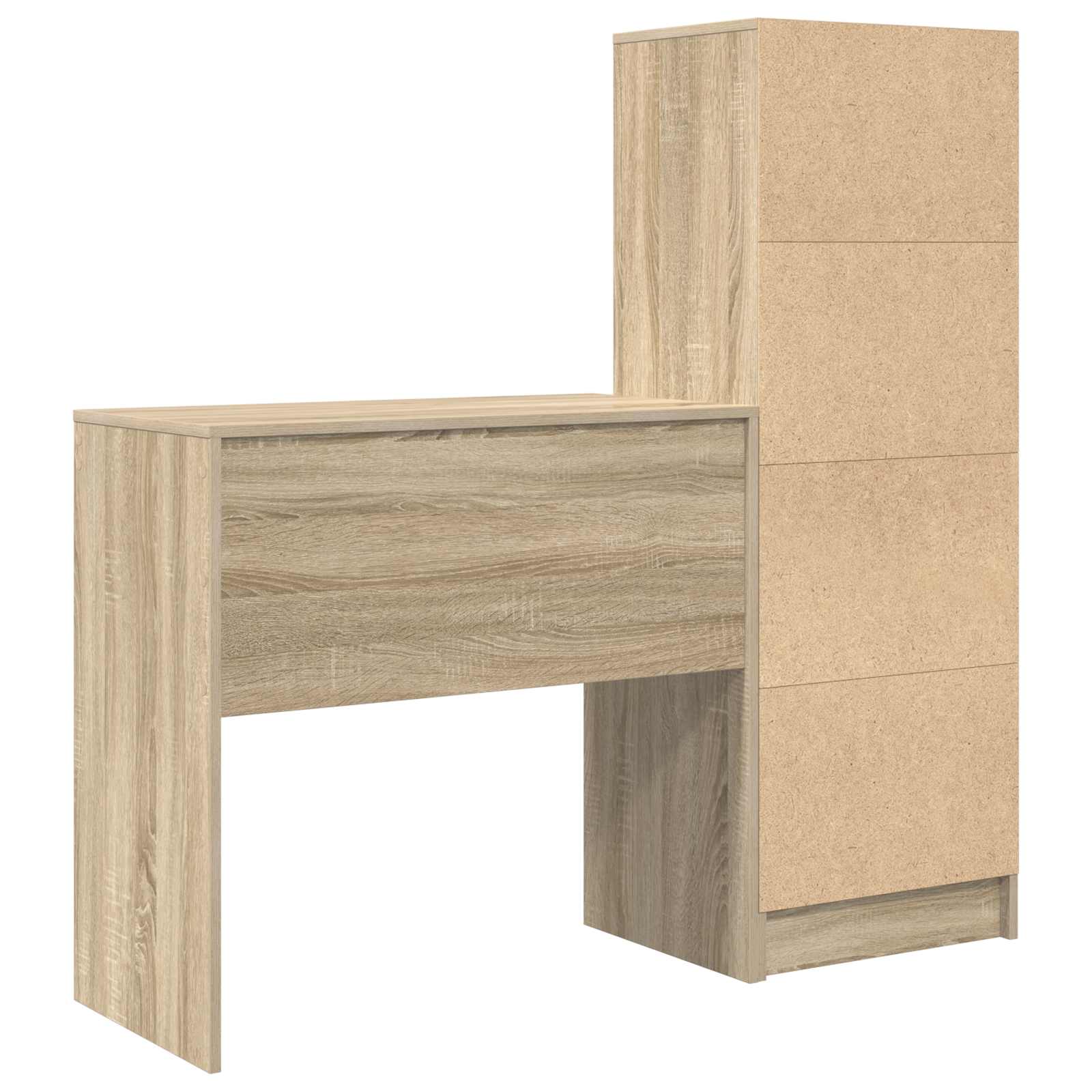 Stol s ladicama s policom s pohranom 2 pcs Sonoma hrast