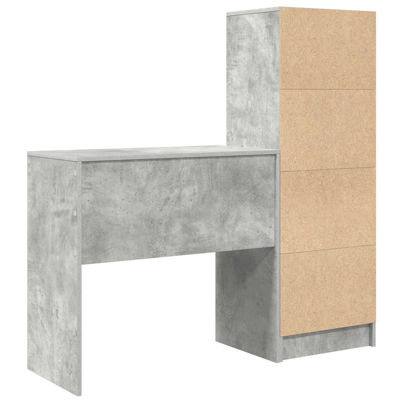 Stol s ladicama s policom s pohranom 2 pcs Betonski sivi