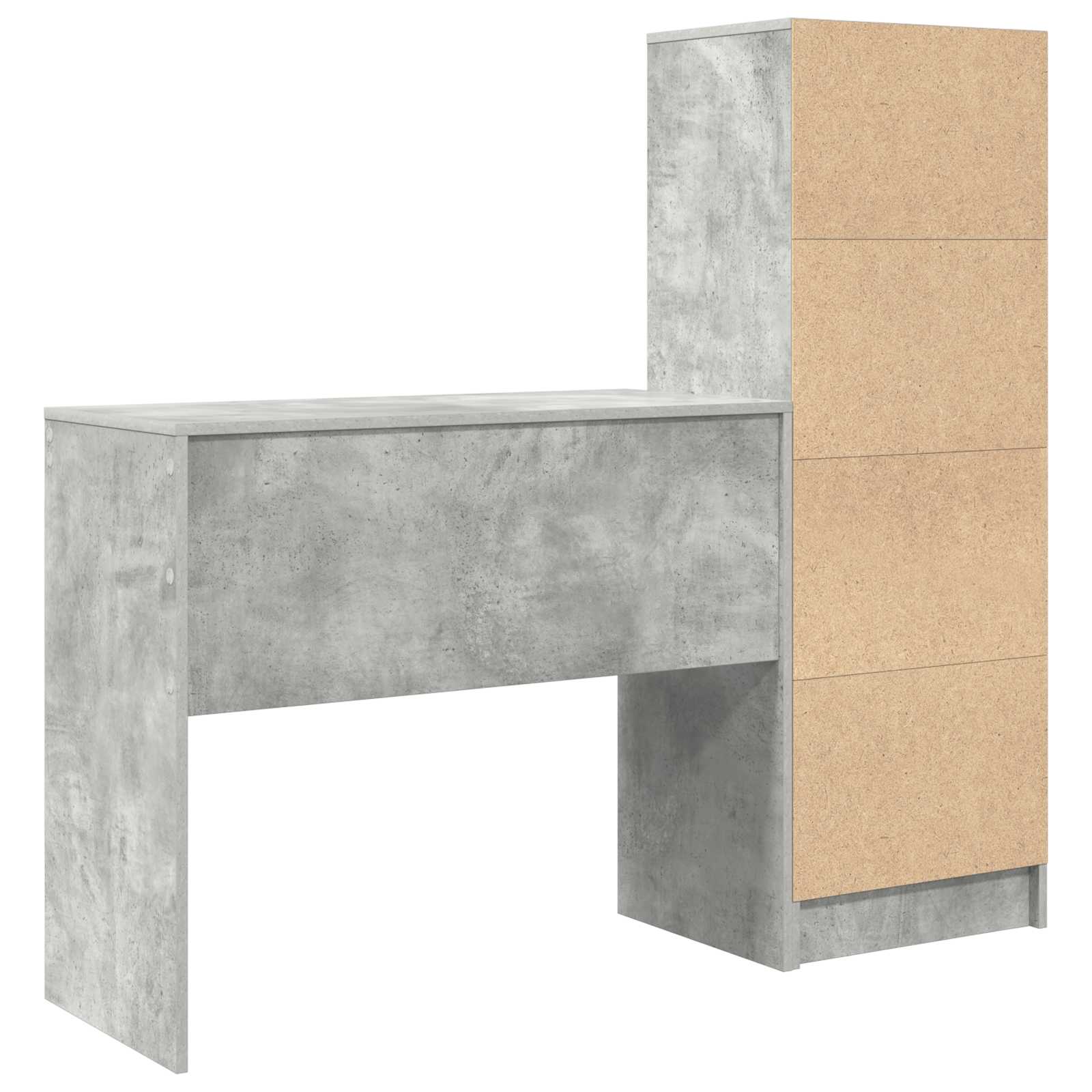 Stol s ladicama s policom s pohranom 2 pcs Betonski sivi