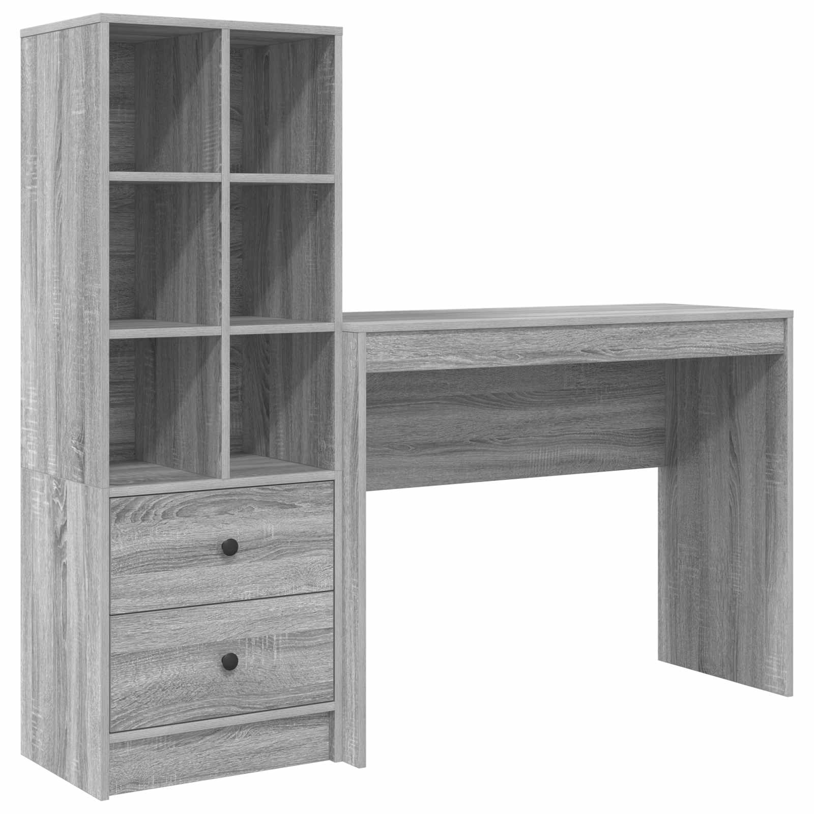 Stol s ladicama s policom s pohranom 2 pcs Siva Sonoma