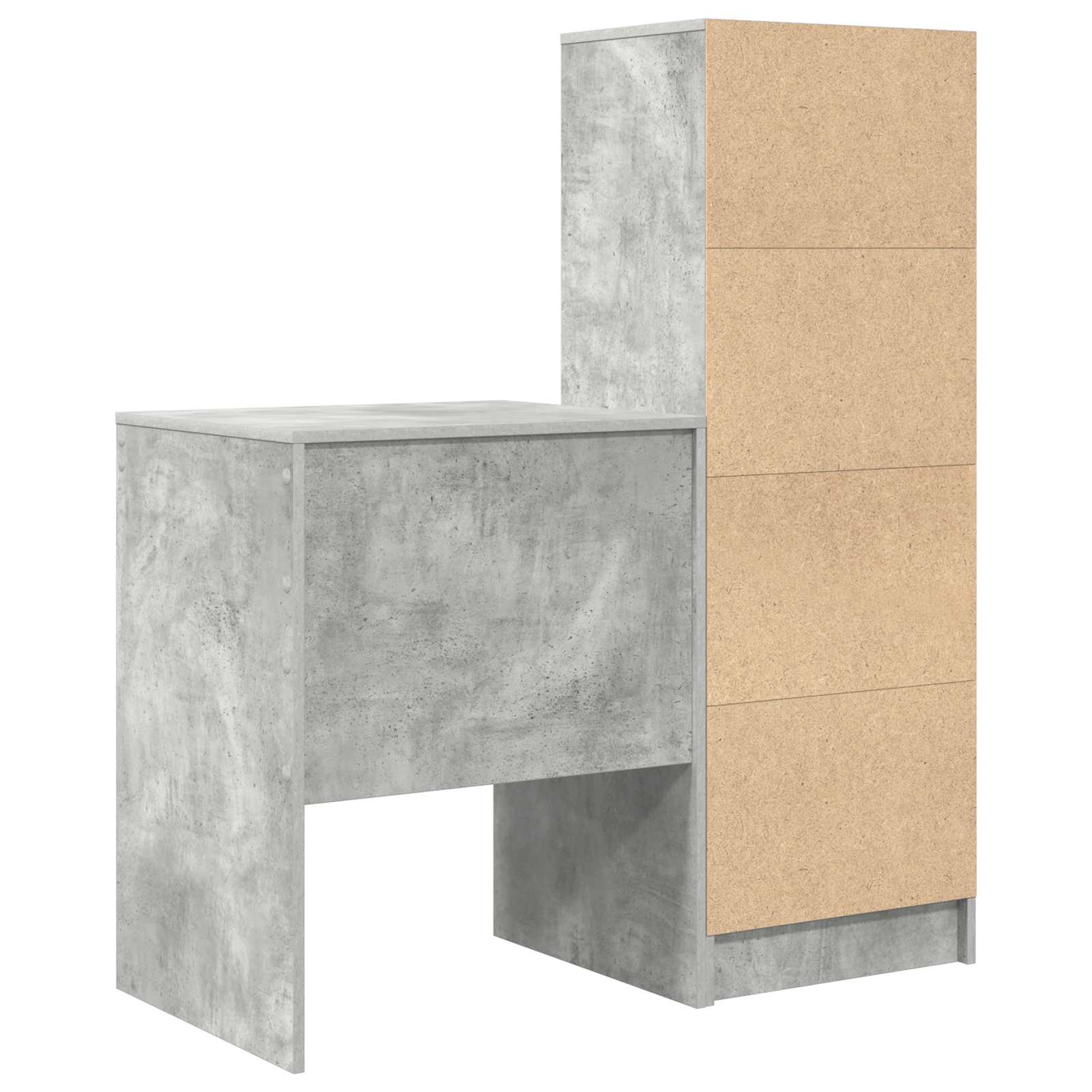 Stol s ladicama s policom s pohranom 2 pcs Betonski sivi