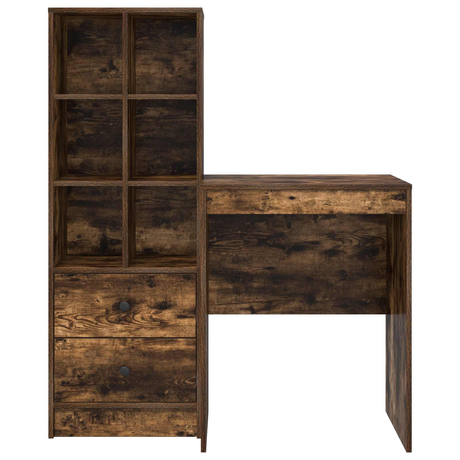Stol s ladicama s policom s pohranom 2 pcs Dimljeni hrast