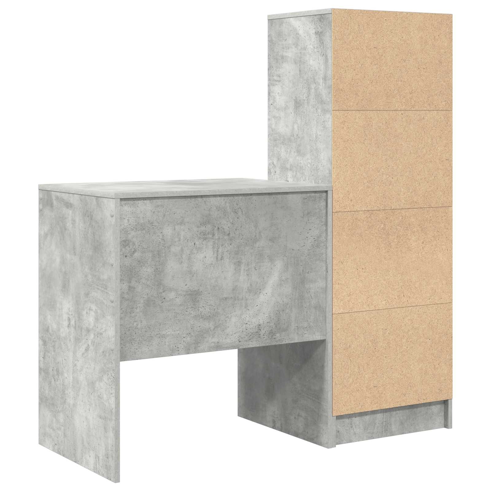 Stol s ladicama s policom s pohranom 2 pcs Betonski sivi