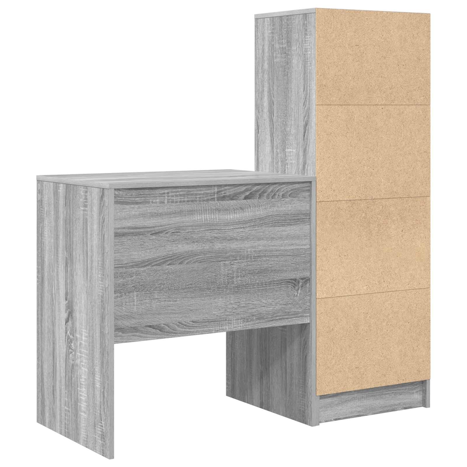 Stol s ladicama s policom s pohranom 2 pcs Siva Sonoma
