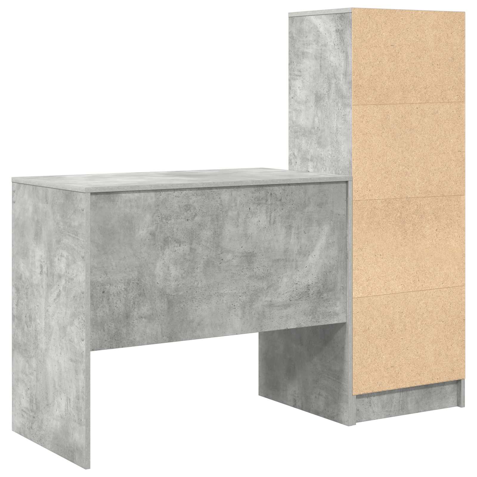Stol s ladicama s policom s pohranom 2 pcs Betonski sivi