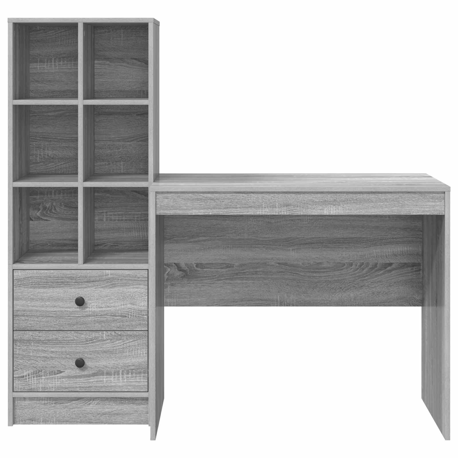 Stol s ladicama s policom s pohranom 2 pcs Siva Sonoma