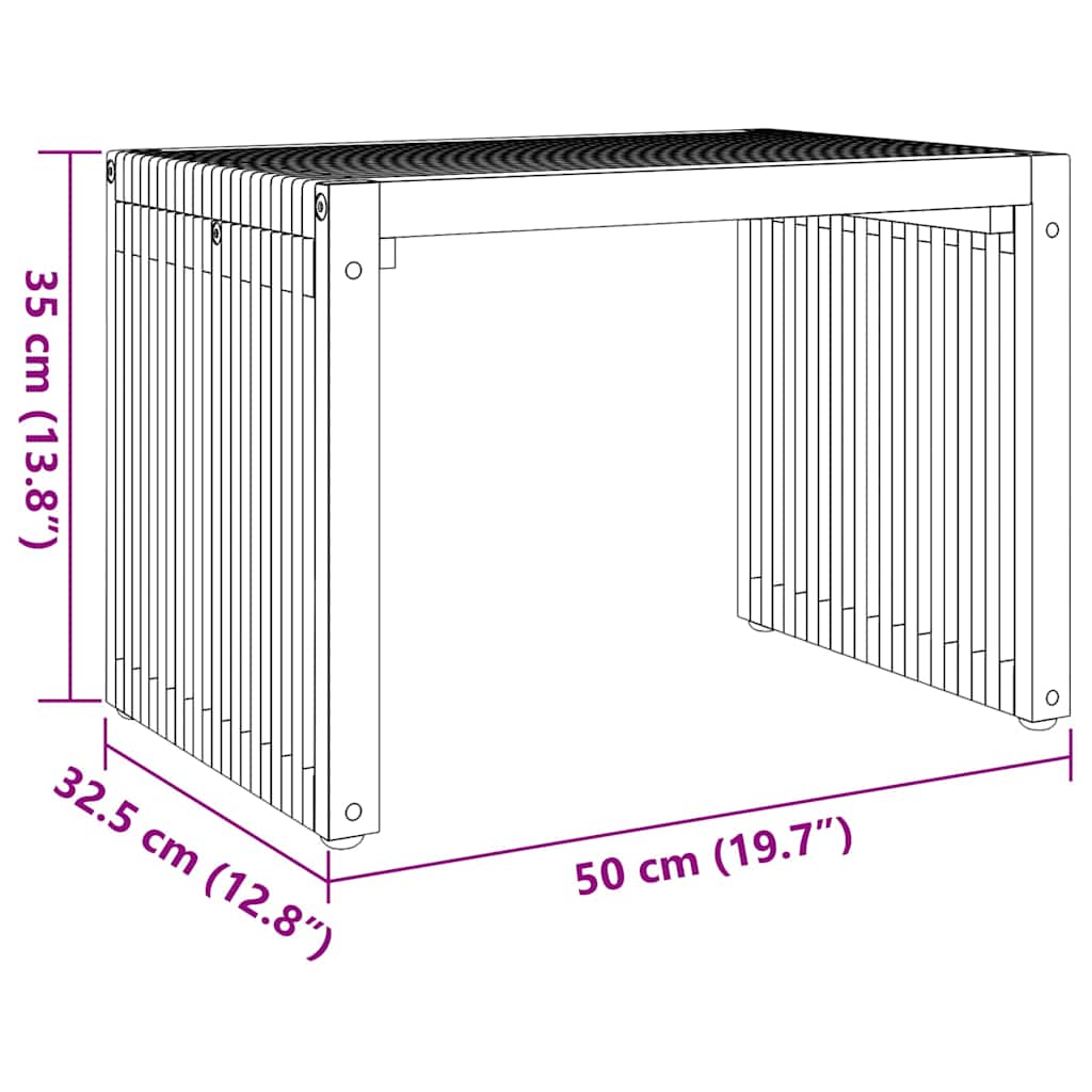 Vrtni bočni stol Smeđa 50 x 32,5 x 35 cm Čvrsto teak drvo