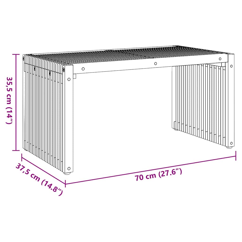 Vrtni bočni stol Smeđa 70 x 37,5 x 35,5 cm Čvrsto teak drvo