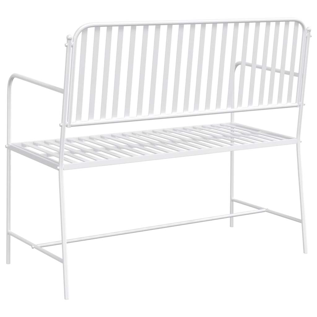 Vrtna klupa Jednostavna bijela 103,5 x 51,5 x 90 cm Čelik