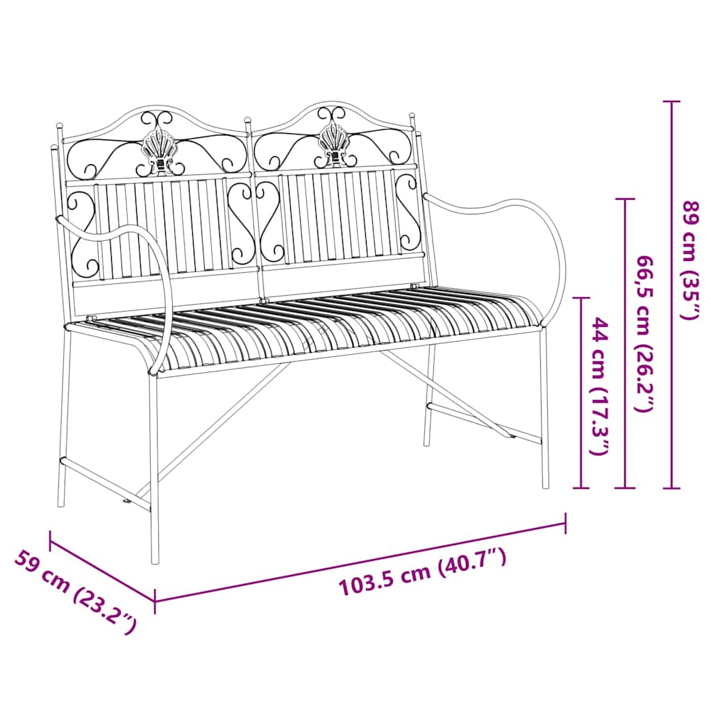 Vrtna klupa Antič White 103,5 x 59 x 89 cm Čelik