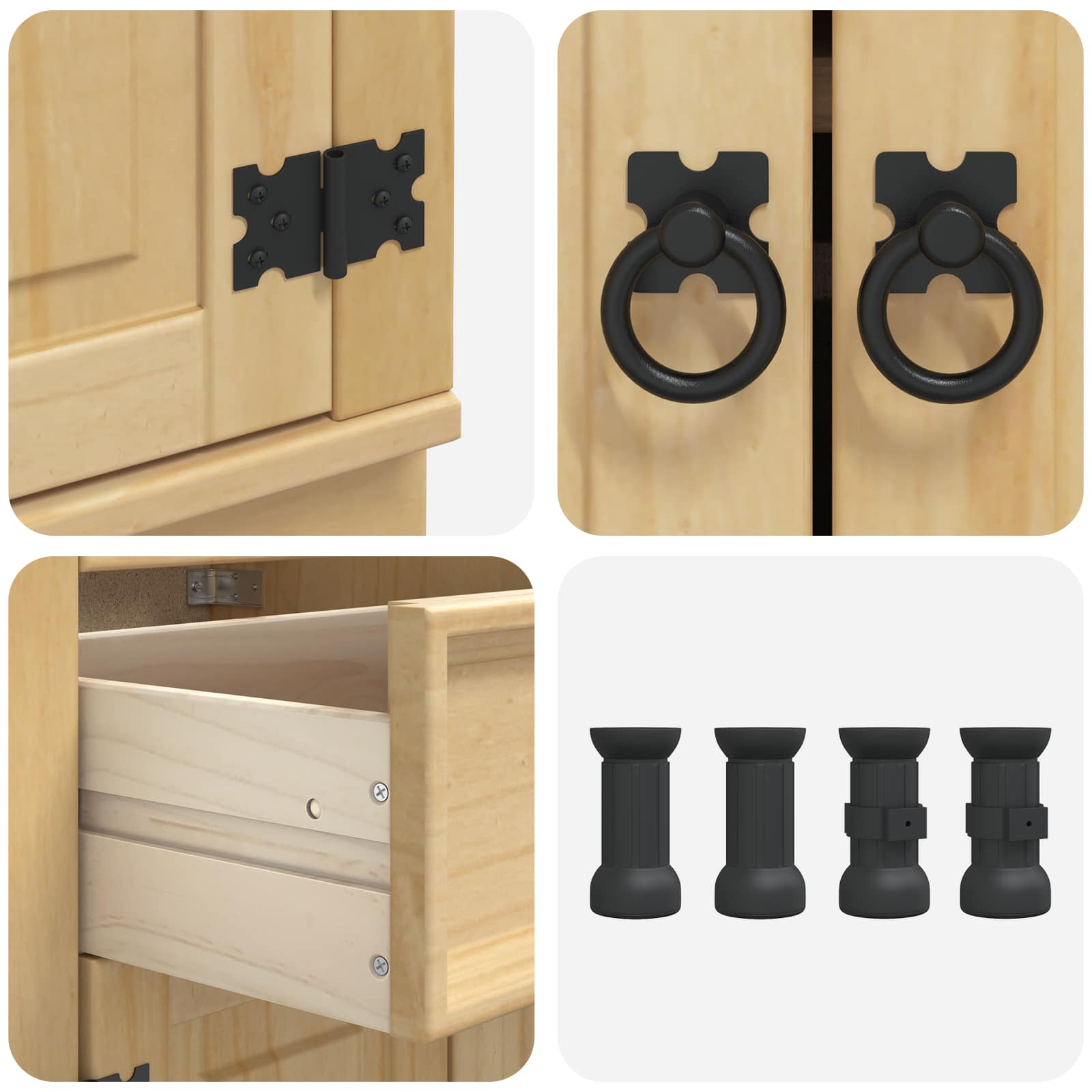 Cabinet SKI Medeno Smeđa 60 x 46 x 81,5 cm Čvrsto borovo drvo