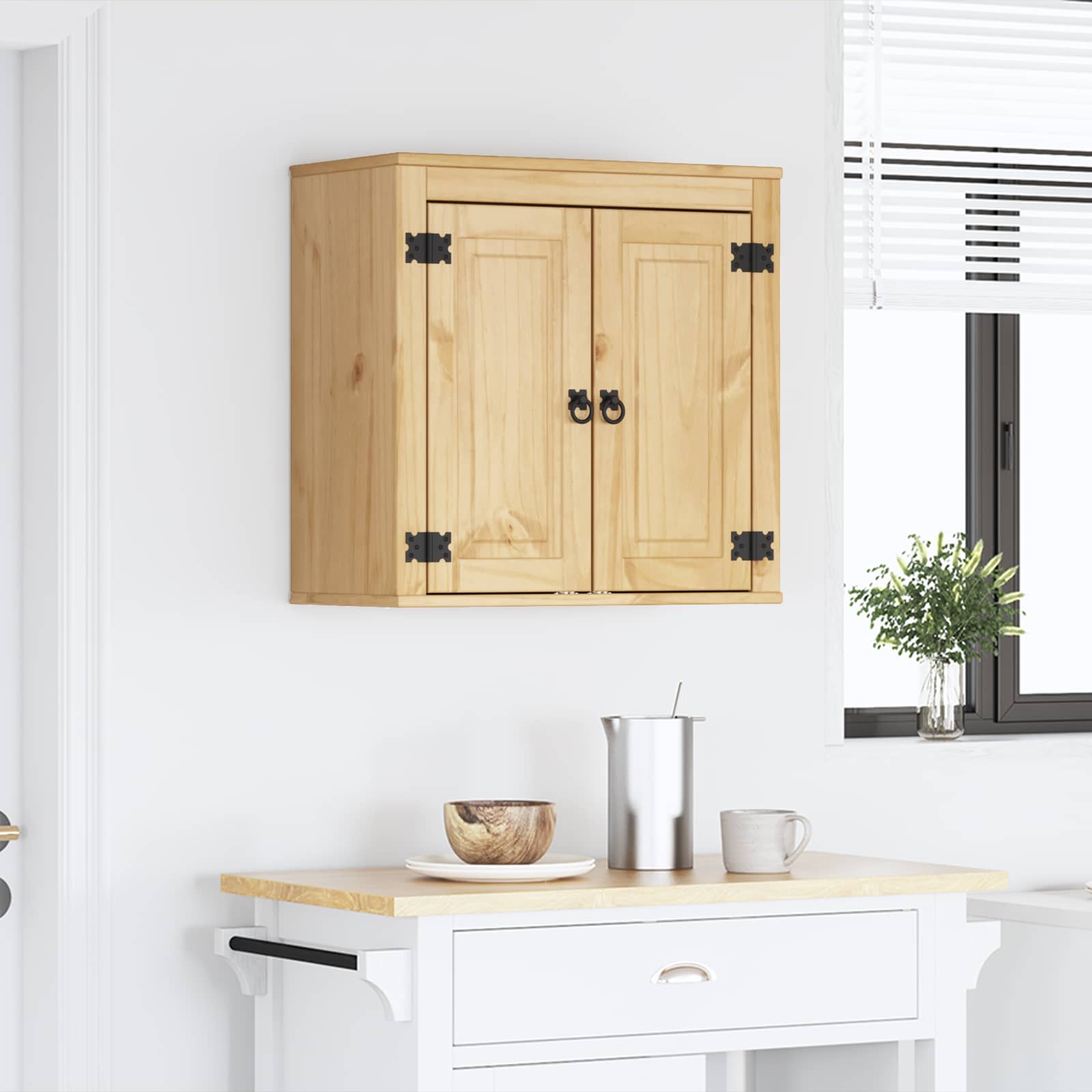 Cabinet SKI Medeno Smeđa 60 x 32 x 60 cm Čvrsto borovo drvo
