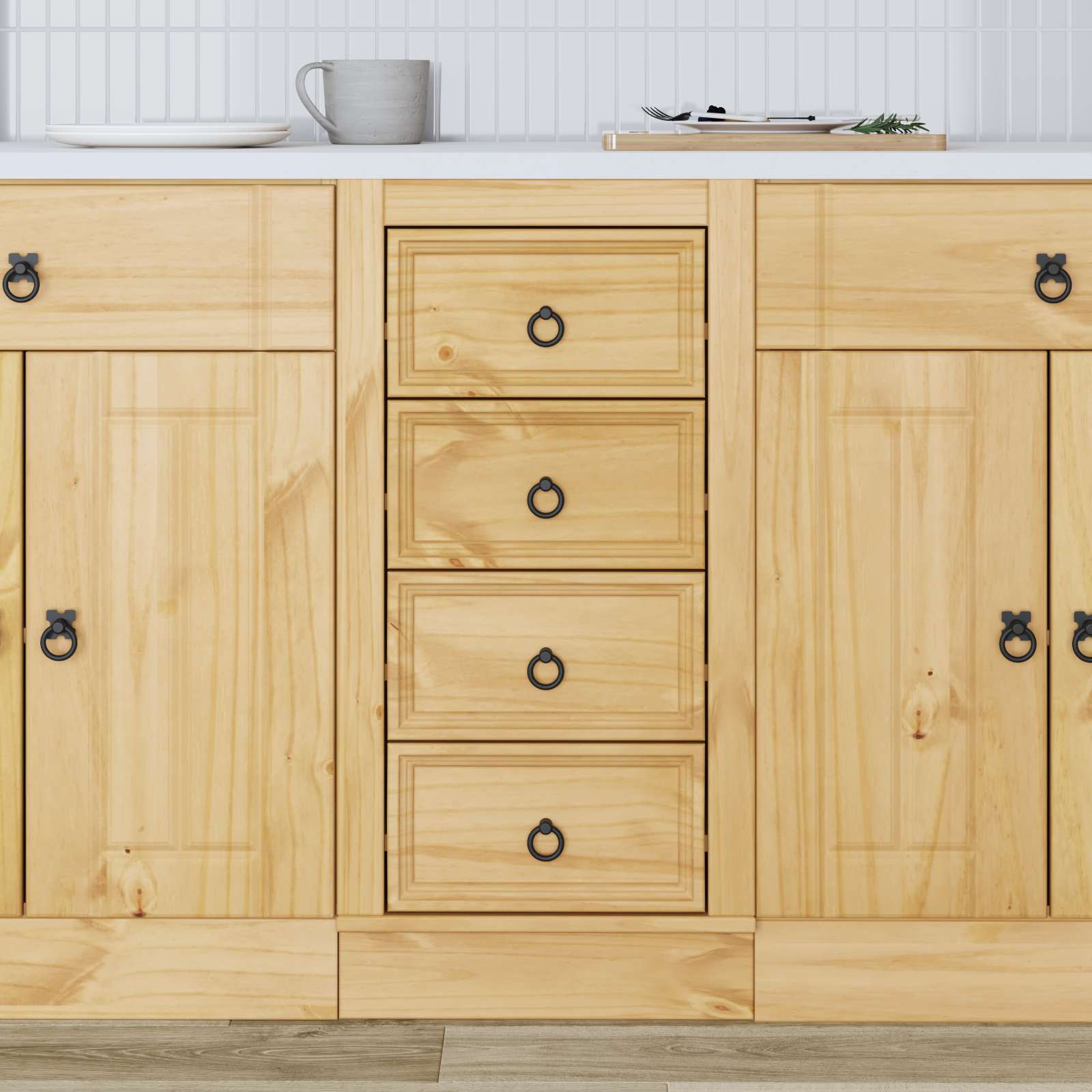Cabinet SKI Medeno Smeđa 40 x 46 x 81 cm Čvrsto borovo drvo
