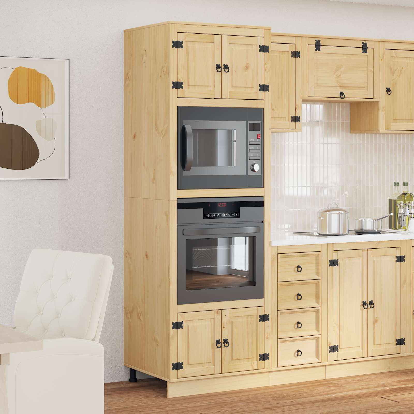 Cabinet SKI Medeno Smeđa 66 x 58 x 207 cm Čvrsto borovo drvo