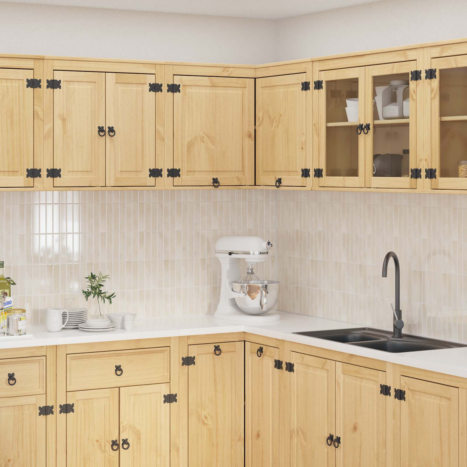 Cabinet SKI Medeno Smeđa 80 x 80 x 60 cm Čvrsto borovo drvo